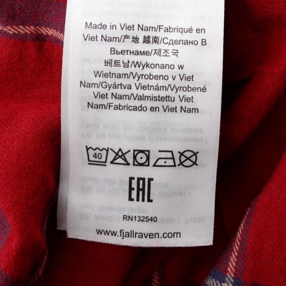 NEW Fjallraven Comfort Ovik Plaid Flannel Shirt 84132-345-560 Red/Navy - Picture 13 of 13
